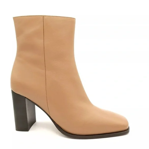 New. Reiss Casey Leather Square Toe Heel Boot size 7 US - Picture 3 of 9